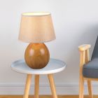 Ceramic table lamp beige, Yet, with switch