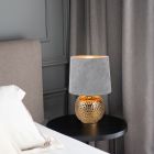 Ceramic table lamp gold, Jorre, with switch
