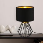 Black table lamp modern, Kjell, with switch