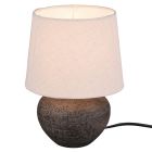 Ceramic table lamp brown, Ulo, with switch