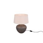 Ceramic table lamp brown, Ulo, with switch