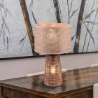 Rattan table lamp brown, Fadila, with switch