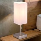 Nickel table lamp modern, Selma, with pull switch