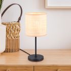 Cream table lamp rustic, Peder, with switch