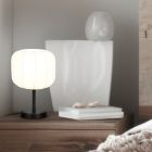 White table lamp modern, Metehan, with switch