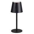 Black rechargeable table lamp metal, Priya, 1,6W, warm to cold white adjustable LED, 3-step dimmable
