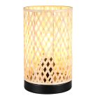 Rattan table lamp brown, Laut, with switch
