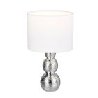Ceramic table lamp silver, Leonhard, with switch