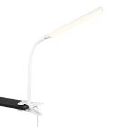 White clip on light modern, Rommert, 5W, warm to cold white adjustable LED, with touch dimmer