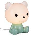 Green children's table lamp plastic, Lumibear, 0,3W, RGB LED, with switch