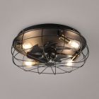 Black ceiling fan modern, Roberto, with remote control