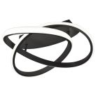 Black flush ceiling light modern, Sanura, 18W, 3000K LED