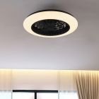 Black ceiling fan modern, Damyan, 30W, warm to cold white adjustable LED, with remote control