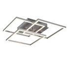 Nickel flush ceiling light modern, Bibiana, 28W, warm to cold white adjustable LED, with remote control