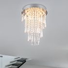 Chrome chandelier design, Sjon, 18W, warm to cold white adjustable LED, 3-step dimmable