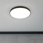 Black flush ceiling light plastic, Sharde, 18W, 4000K LED, IP44