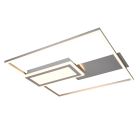 Nickel flush ceiling light design, Shun, 32W, warm to cold white adjustable LED
