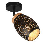 Black wall spotlight modern, Delana, with switch