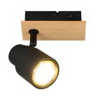 Black wall spotlight modern, Rajeev, with switch