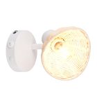 Rattan wall light brown, Sijmen, with switch