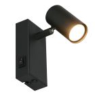Black wall light modern, Suradj, with switch
