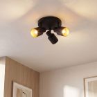 Aluminium ceiling spotlight black, Eleno