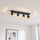 Aluminium ceiling spotlight black, Eleno