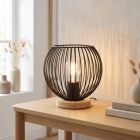 Industrial table lamp black, Wiro, with switch