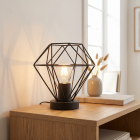 Industrial table lamp black, Jochem, with switch