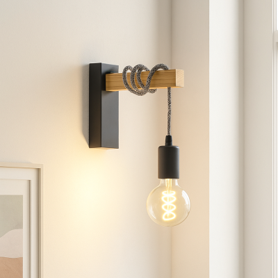 Wood wall light black, Rena