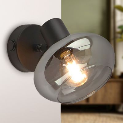 Design wall spotlight black, Skip, with switch