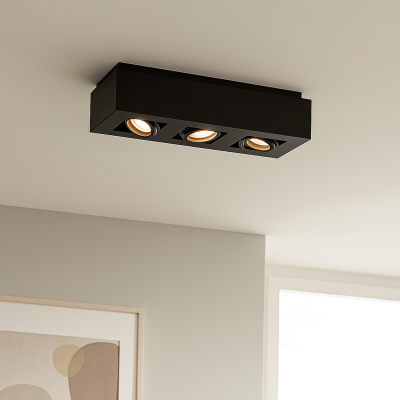 Modern surface mounted downlight black, Akira