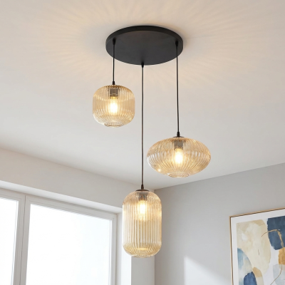 Retro pendant light amber, Charlois