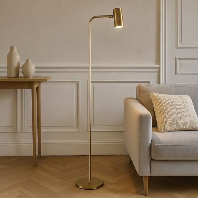 Modern floor lamp brass, Carlos, with switch