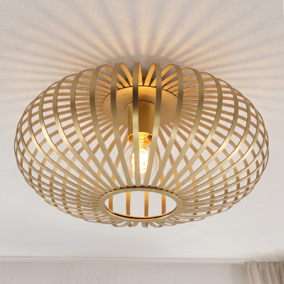 Industrial flush ceiling light gold, Lieve