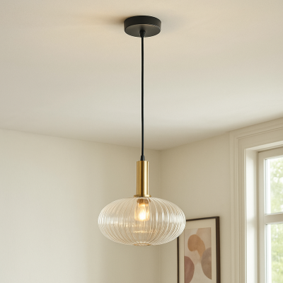 Retro pendant light transparent, Charlois