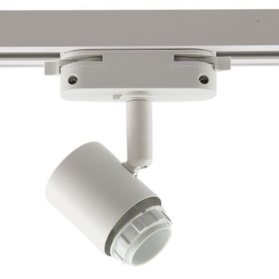 Plastic 1 phase track lighting spotlight white,
