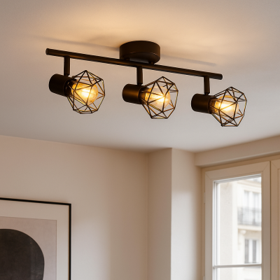 Industrial ceiling spotlight black, Jaylano