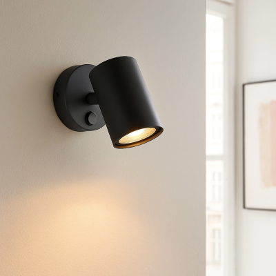 Modern wall spotlight black, Elena, with switch