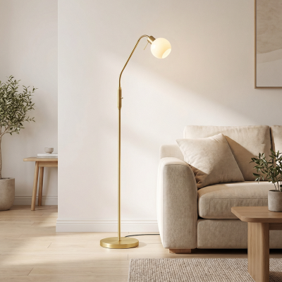Design floor lamp white, Ayleen, with switch