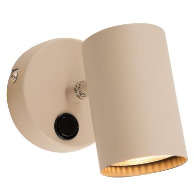 Modern wall spotlight beige, Elena, with switch
