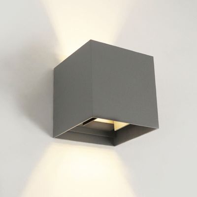 Modern up down wall light grey, Dion, 6W, 3000K LED, IP65