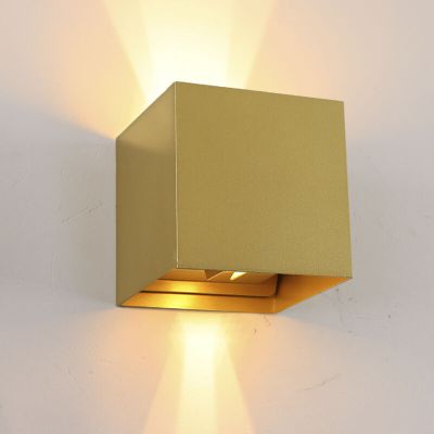 Modern up down wall light brass, Dion, IP65