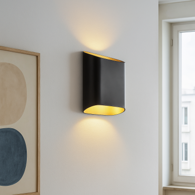 Modern up down wall light black, Bouke