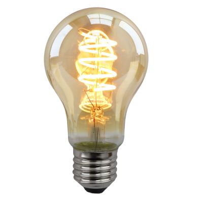 Dimmable E27 LED bulb, Tuelo, A60, 4w, amber glass, 2200K