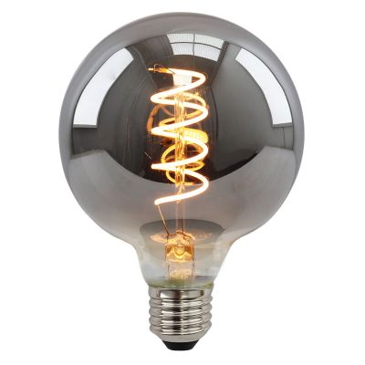 Dimmable E27 LED bulb, Tuelo, G95, 4w, smoke glass, 2200K