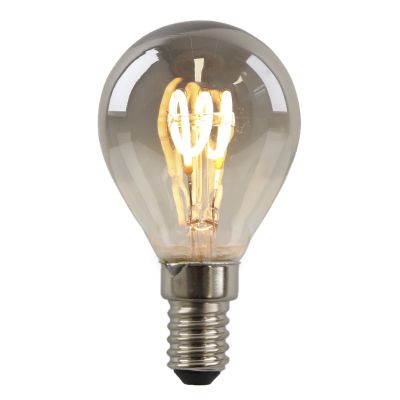 Dimmable Olucia E14 LED filament bulb Tuelo, grey, P45, 4W, 2200K