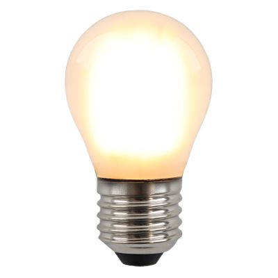 Dimmable Olucia E27 LED filament bulb Carel, P45, 5W, 2700K