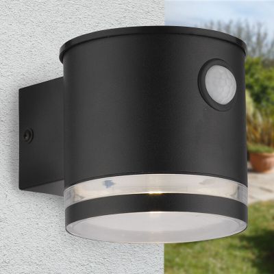 Modern solar outdoor wall light black, Tommy, 1W, 2700K LED, IP54