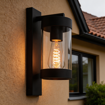 Modern outdoor light black, Musa, IP44